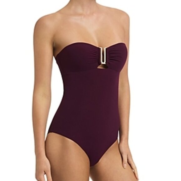 Jets Other - Jets Swimwear Bandeau One Piece Swimsuit Women's Size 12 US Maroon